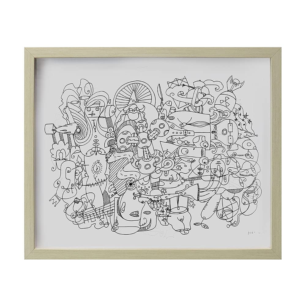 HUAYASHIART 3D Acrylic Abstract Minimalist Line Prints Wall Art For Living Room Black and White Wall Art of Home Decorations Artwork Framed for Bathroom Living Room Bedroom (40x50, Black-HA004-HF)