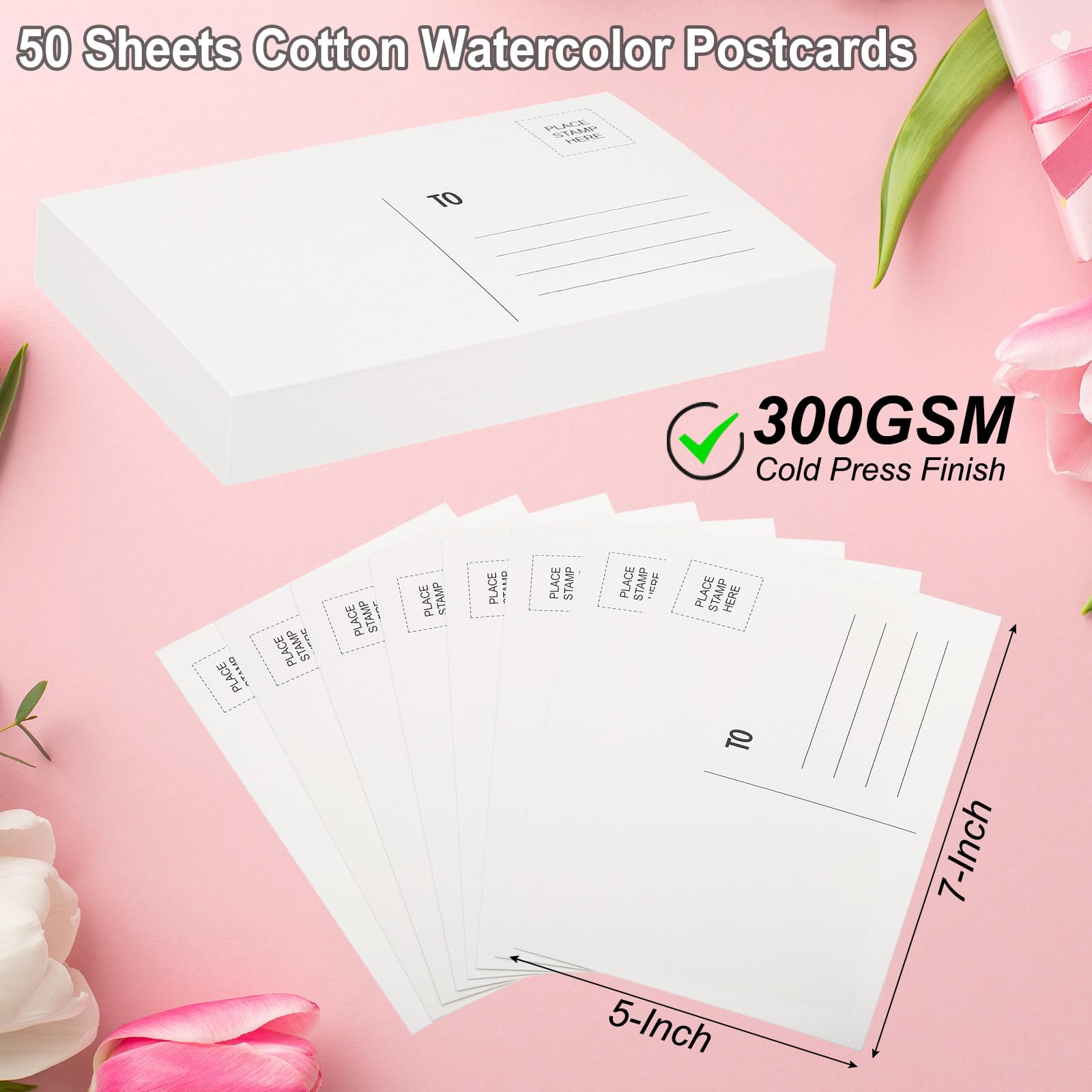 Watercolor Postcards PATIKIL 20 Sets Cotton Watercolor Cards - 5x7 Inch ...