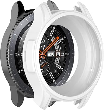 Case Fit Samsung Galaxy Watch (46mm) /Gear S3 Frontier Protector Case, 3Pcs Soft TPU Shock-Proof Protective Bumper Sleeve Cover Case for Galaxy Watch (46mm) /Gear S3 Frontier (Black Blue White)