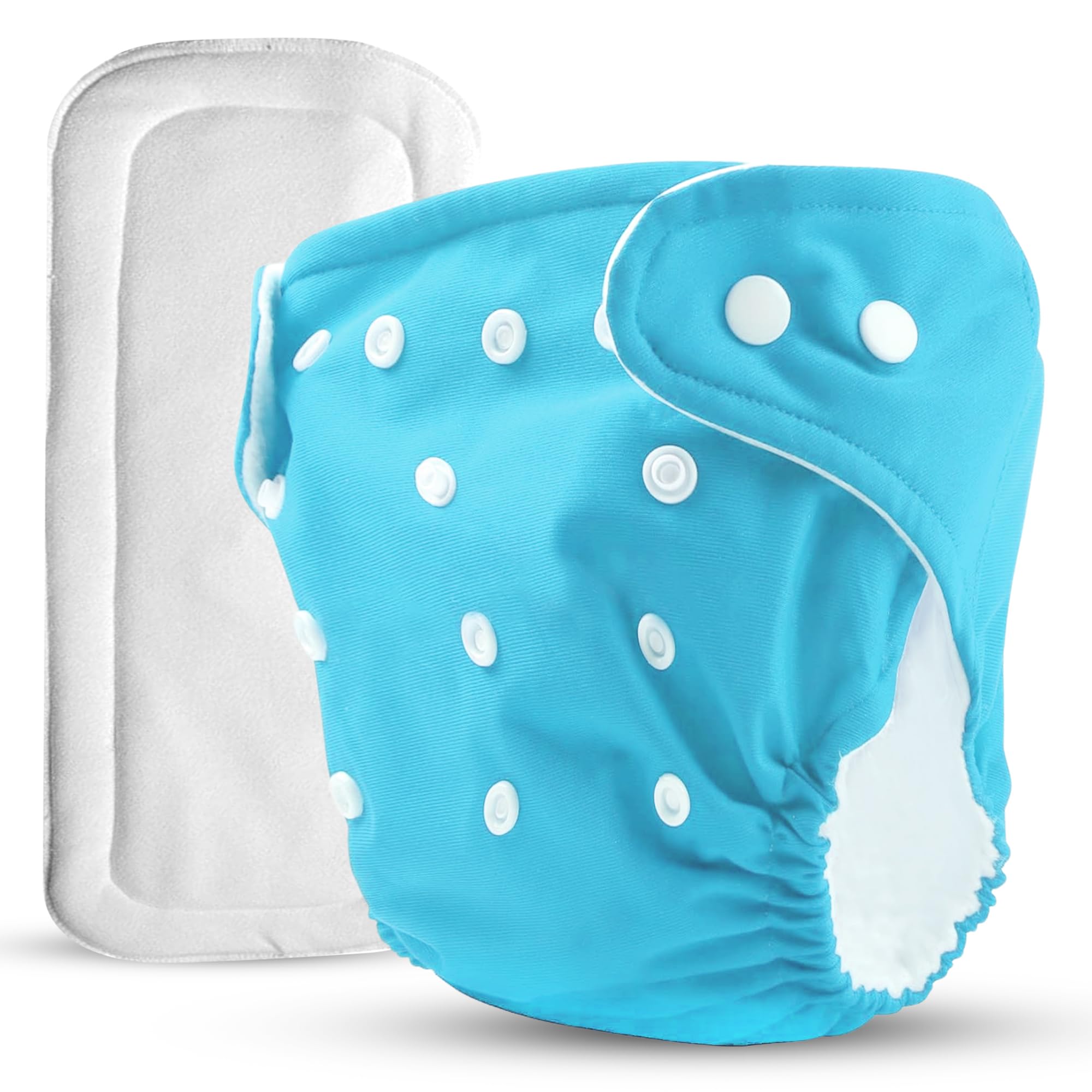 Reusable Cloth Diaper with 1 Cotton Insert | Adjustable Free Size (0–15 kg) for 0–3 Years | Washable, Leak Proof, Soft Cotton Inner | Baby Boys & Girls | Pack of 1-image-36