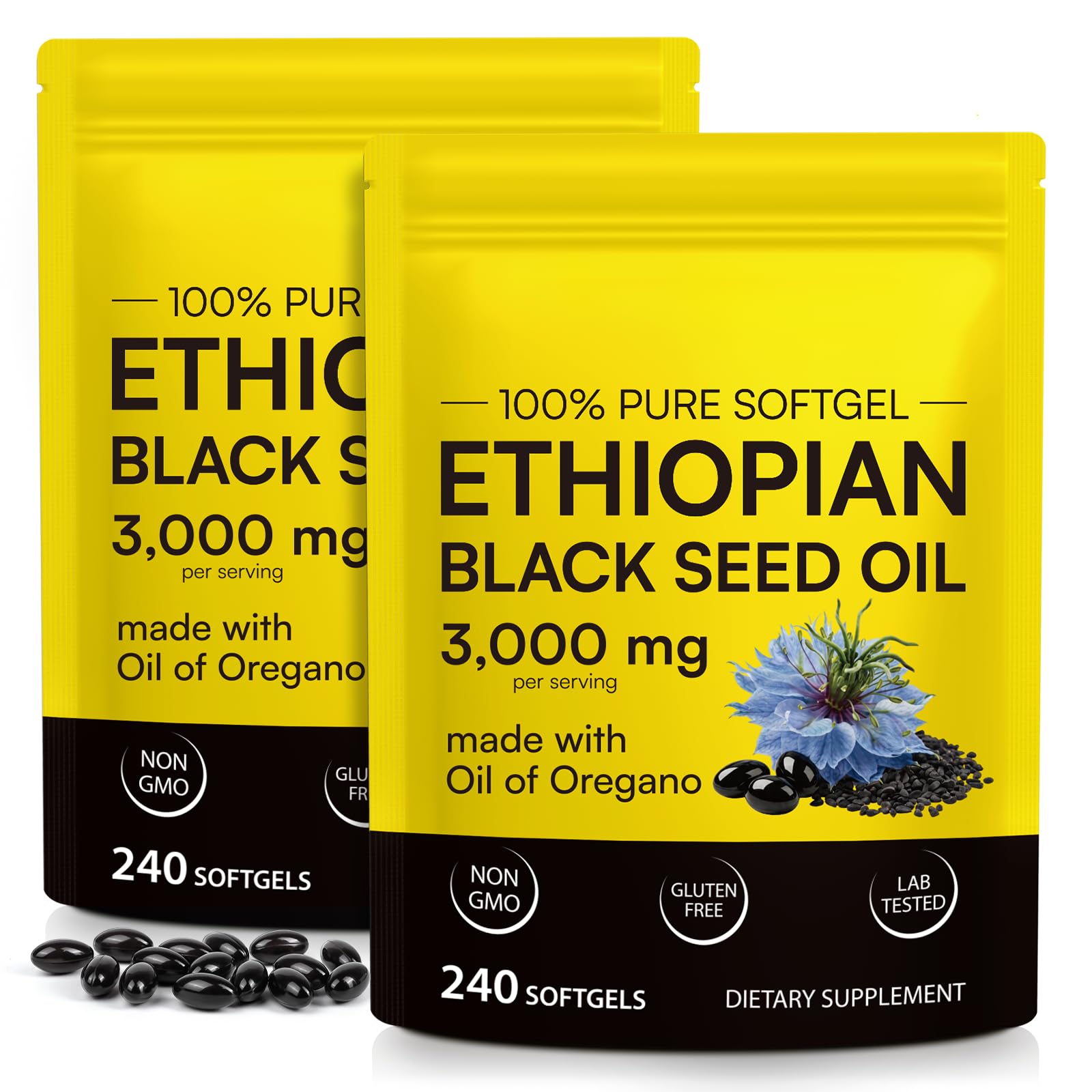 Black Seed Oil Capsules 3000mg, Cold-Pressed Nigella Sativa, 240 Softgels — Amazon image 8