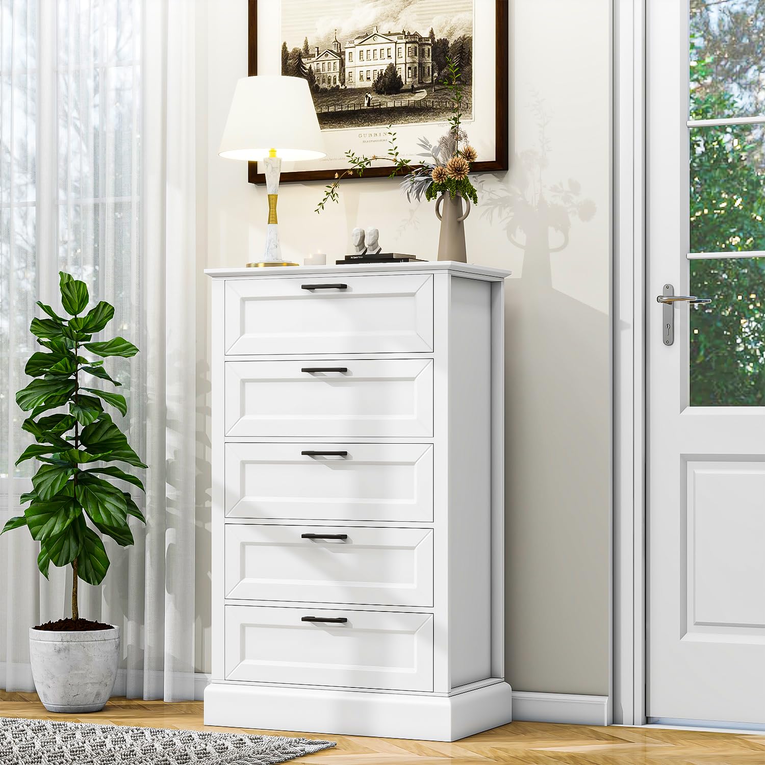 Tall Dresser Likimio W Rustic White Drawers Wood Dresser