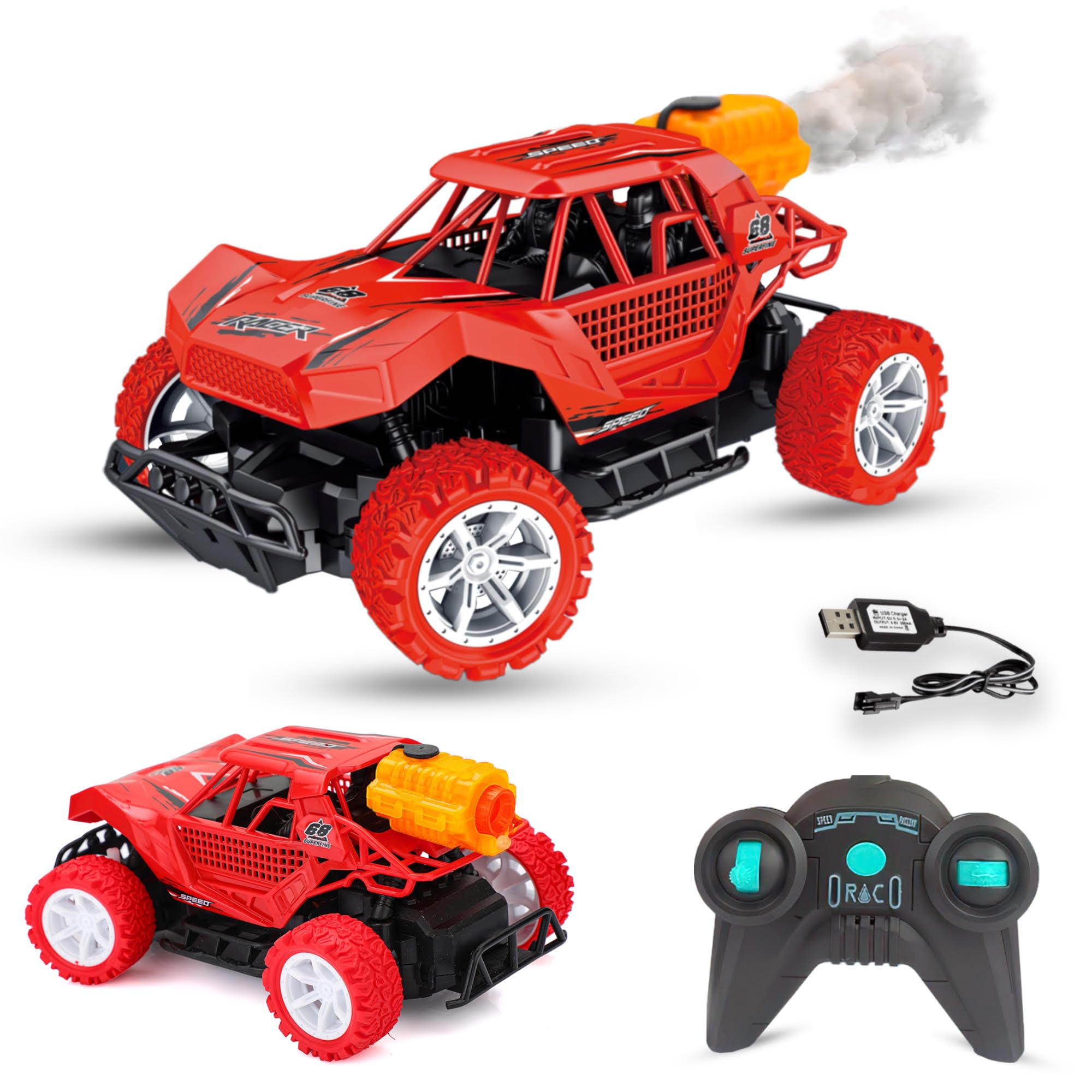 Webby Remote Controlled Racing Car | Mist Water Spray with LED Light Crawler Car for Kids (Red) (B0CZTQY517) Amazon Price History, Amazon Price Tracker