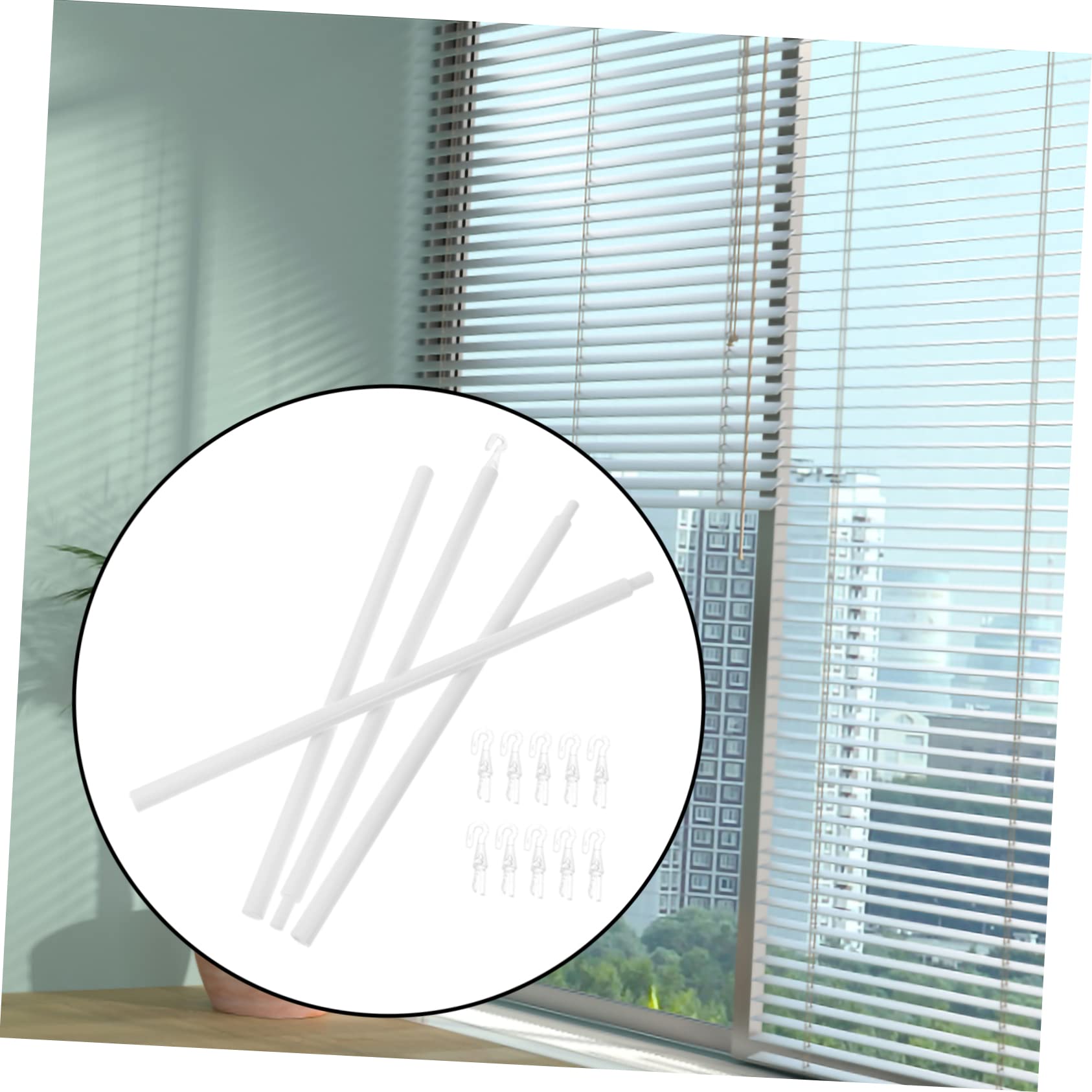 HOLIDYOYO Blind Accessories Kit 117cm Blind Stick Tilt Wand Drapery Rod Hooks Easy to Assemble Plastic