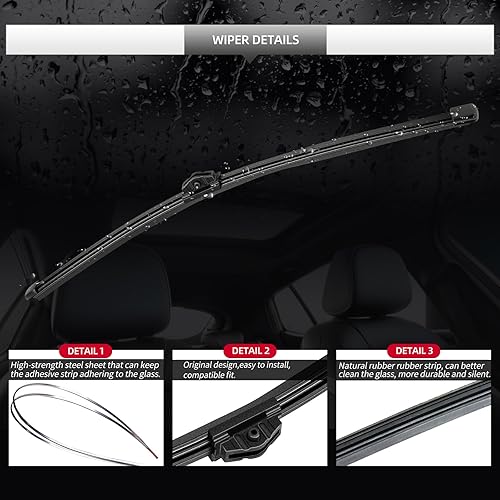 Miniatura 4 de Juego de limpiaparabrisas trasero para automóvil, conjunto de limpiaparabrisas trasero para todas las estaciones Audi Q8 SQ8
