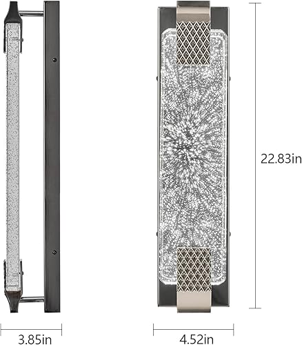 Miniatura 4 de Lámpara de pared moderna de cristal con cristal de burbujas para baño, luces LED negras para baño, pasillo, dormitorio, sala de estar, apliques de