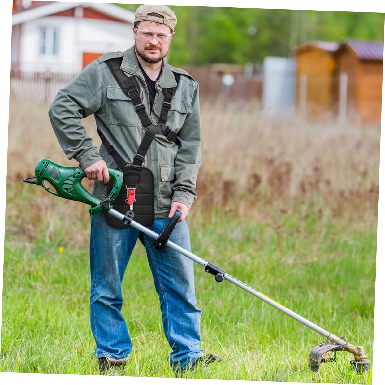 BESPORTBLE 2pezzi Cinghia Imbracatura Imbottita per Tosaerba e Decespugliatore Comfortevole Accessori per Giardinaggio e Elettrici da