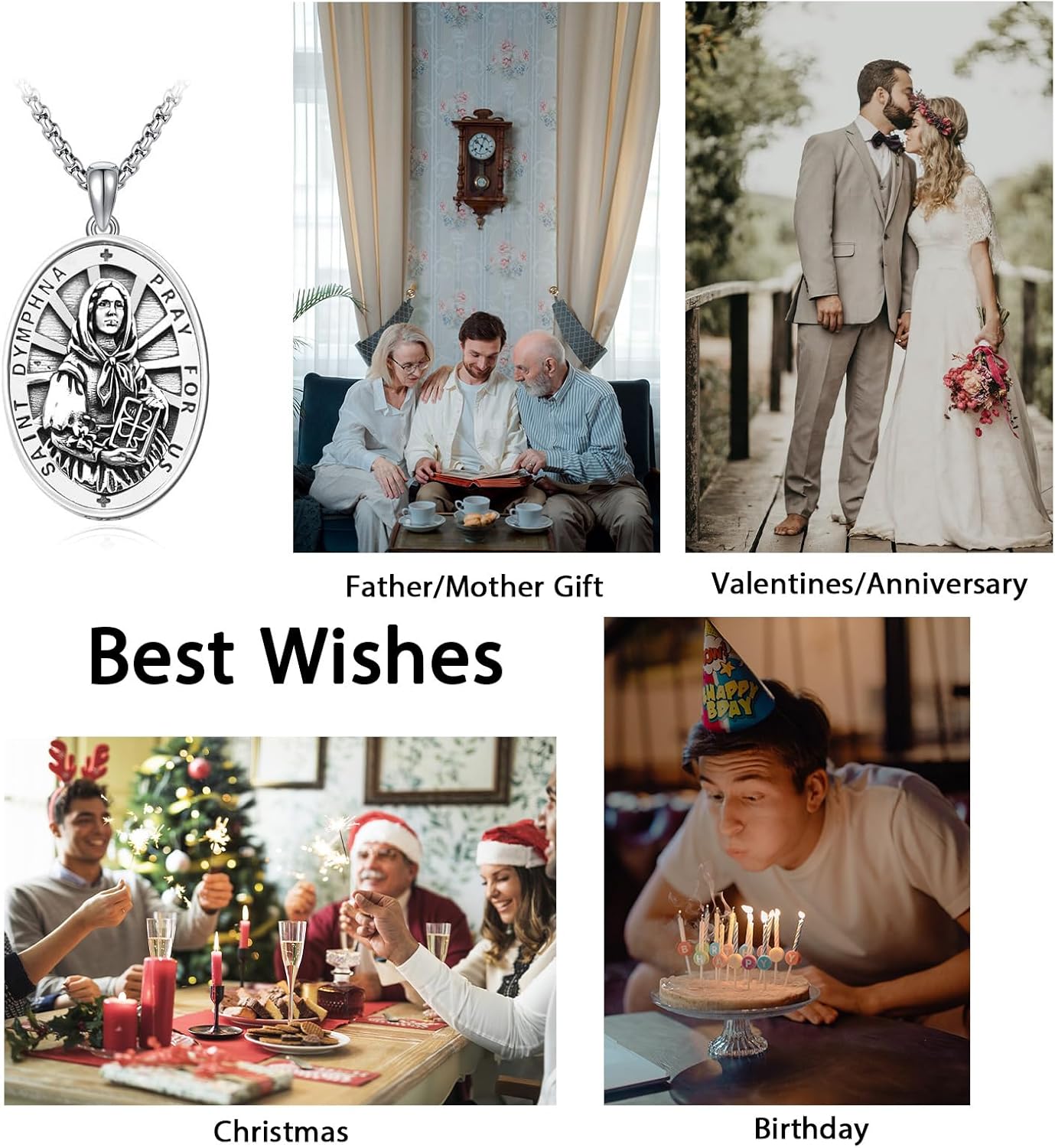 925 Sterling Silver Patron Saint Medal Necklace Catholic Protection Pendant Amulet Religious Jewelry for Men Women - Image 6