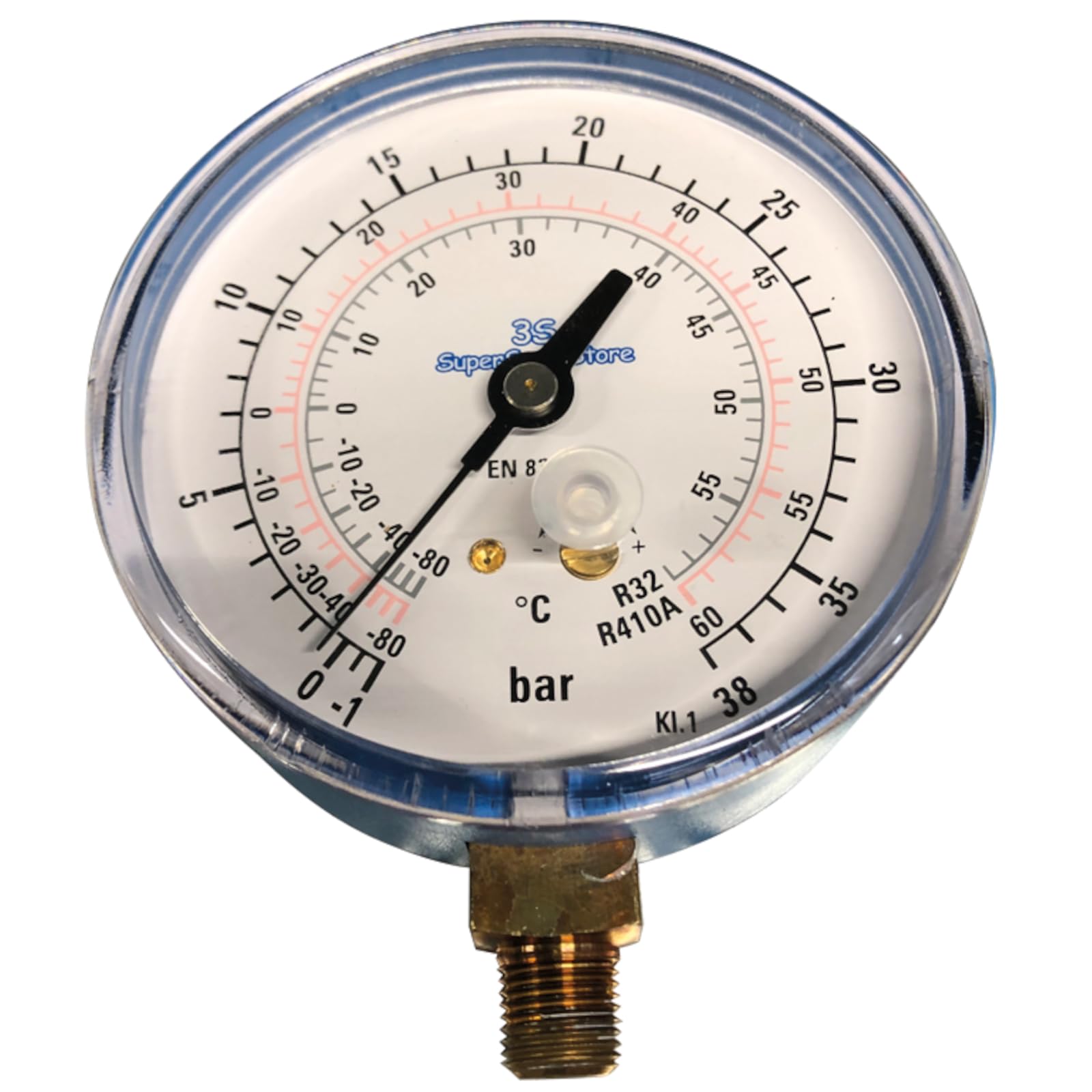 3S SuperSamaStore Manometro di Bassa Pressione Professionale per Gas Refrigerante, Quadrante con Scale Gas R32 e R410A