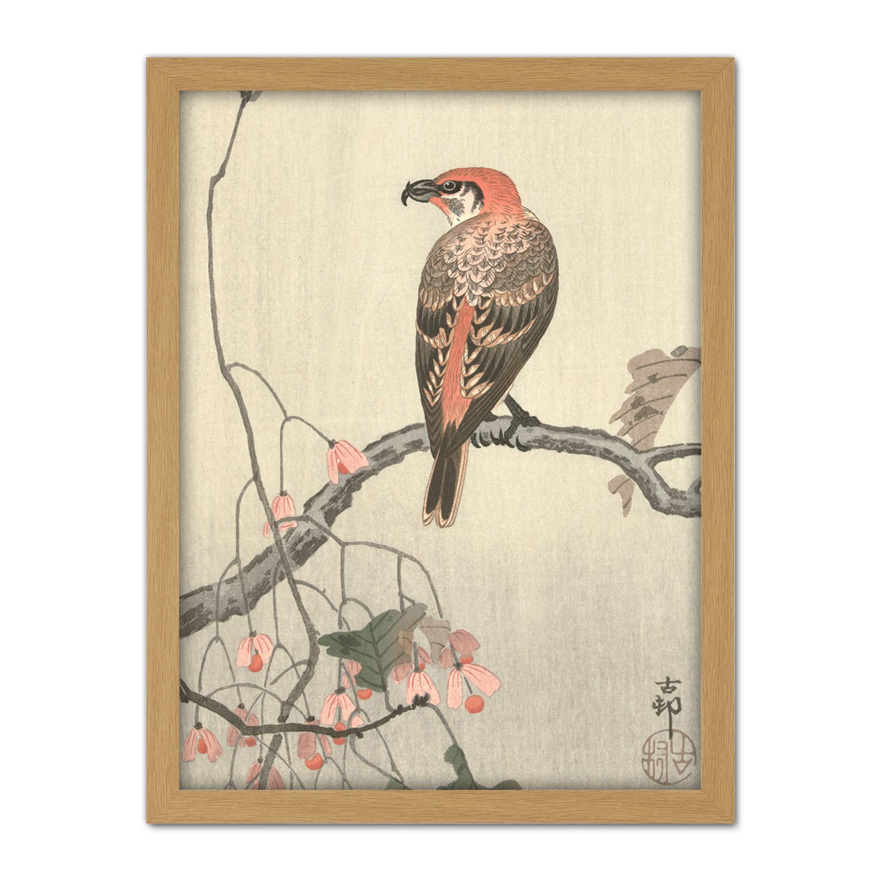 Artery8 Ohara Koson Crossbill On Tree Branch Japanese Artwork Framed Wall Art Print 18X24 Inch