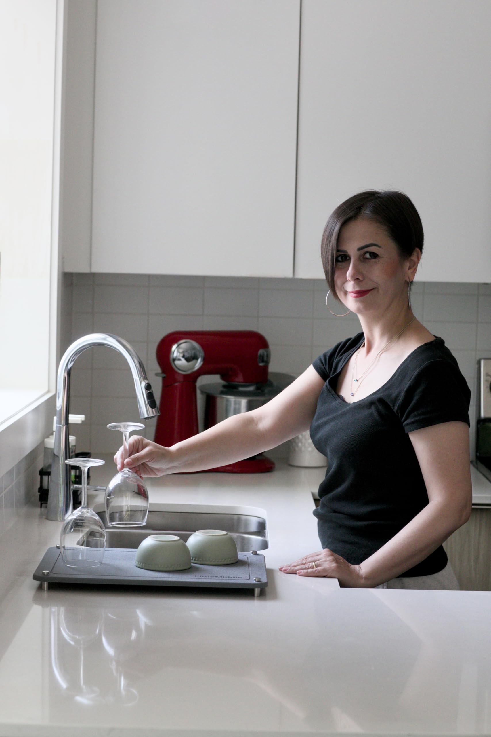 Stone Drying Mat for Kitchen Counter Super Absorbent Diatomaceous Earth, Quick Drying, Non-Slip & Heat Resistant 15.75