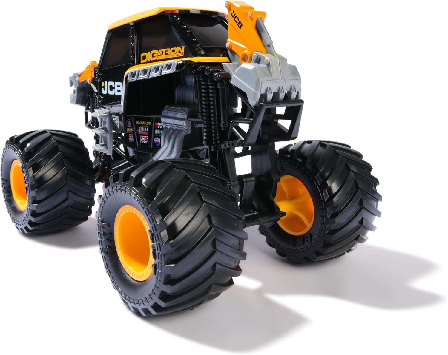 Monster Jam, Official JCB DIGatron Monster Truck, Collector Die-Cast Vehicle, 1:24 Scale, Kids Toys for Boys and Girls Ages 3 and up