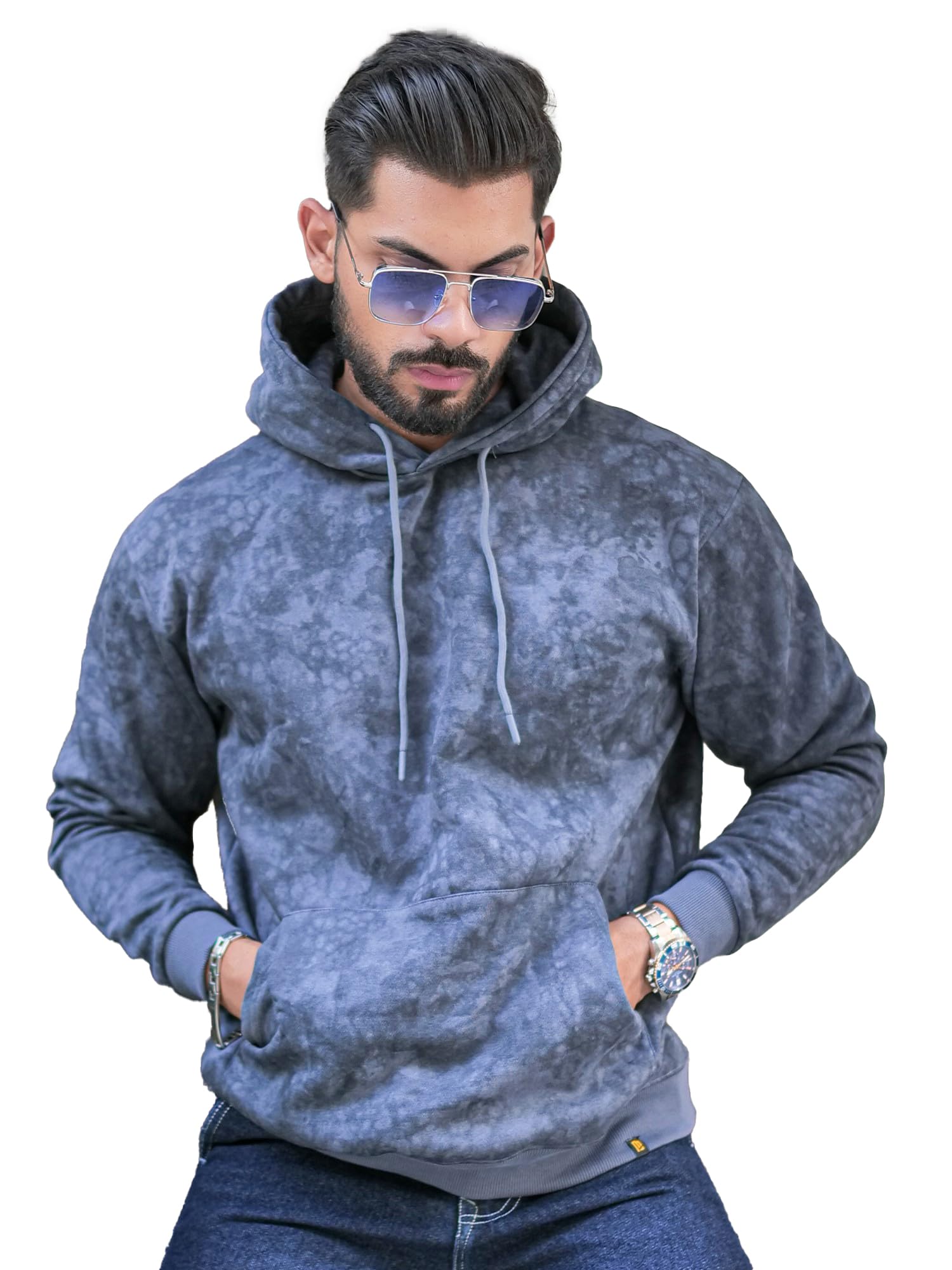 maniac || Mens || Spray Printed || Hooded Neck || Full Sleeve || Loopnet || Sweatshirt-picture-36