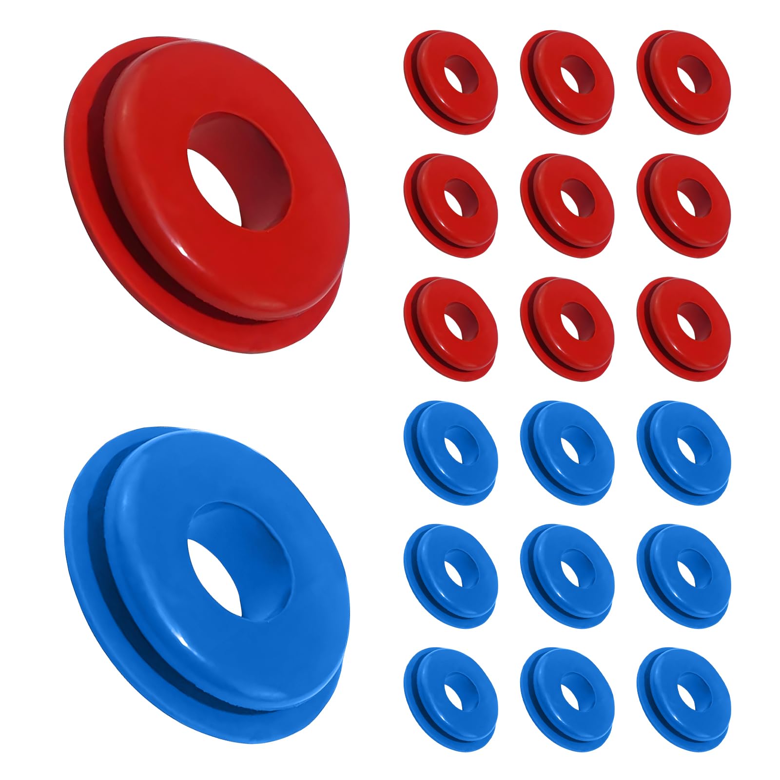 20 PCS Glad Hand Seals, Rubber High Temperature Resistance Handshake Valve Gasket, Air Hose Glad Hands Grommets Tight Fit Gasket, for Semi Trucks Trailers Brake Air Hose (Red &amp; Blue)