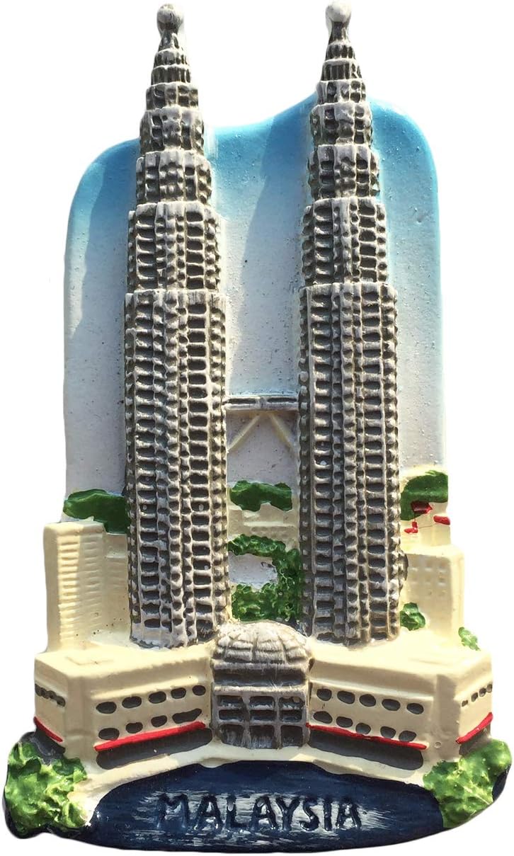 Wedare Magnet Souvenir Kuala Lumpur Malaysia 3D Refrigerator Resin Travel Souvenirs,Handmade Home & Kitchen Decoration Malaysia Fridge Collection Gift