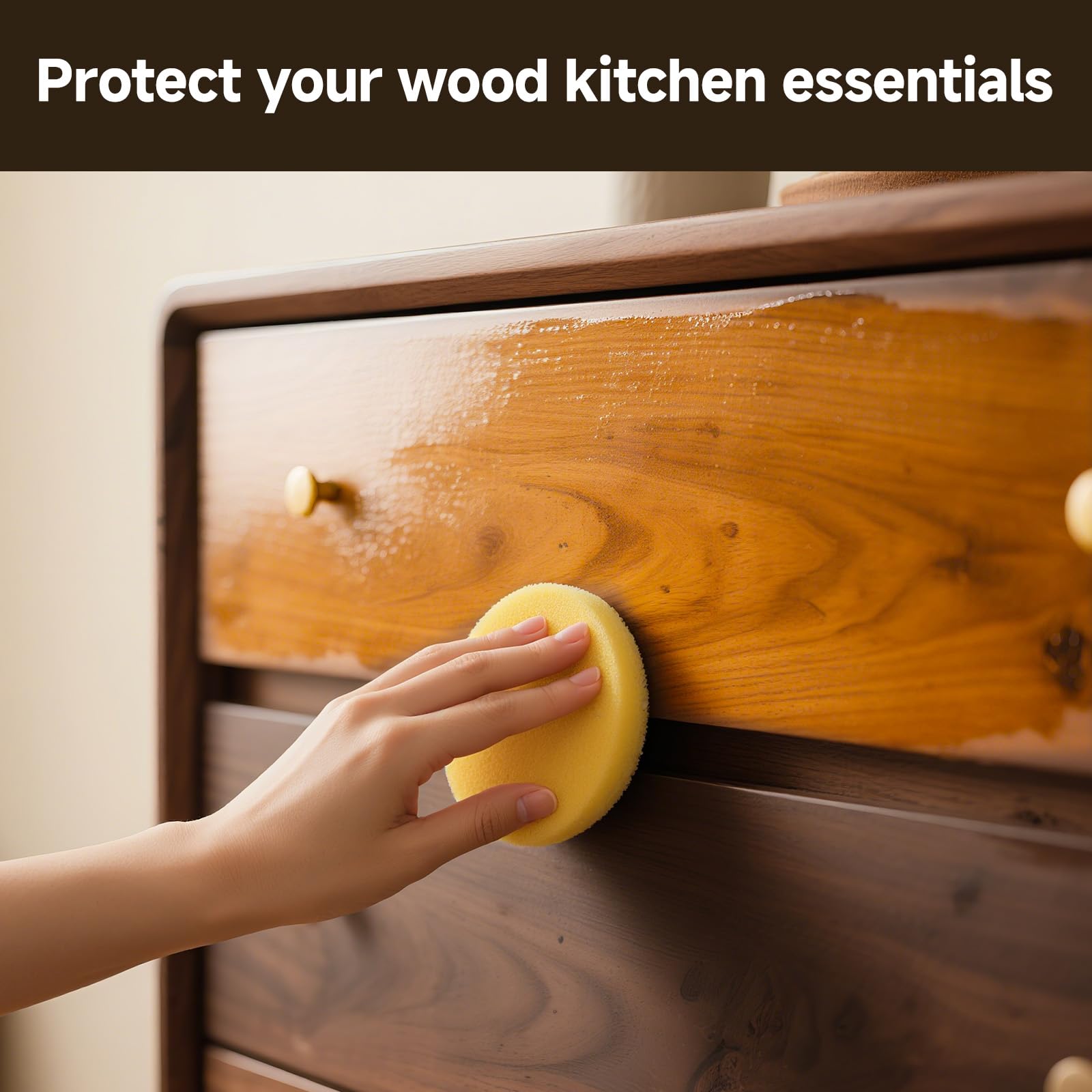 Non-Toxic Wood Wax for Furniture - 100% Natural Chalk Paint Wax for Sealing & Protecting Painted and Raw Wood Surfaces, Wooden Floors & More - Clear Protective Finish, 3.5 Oz (Includes Tools)