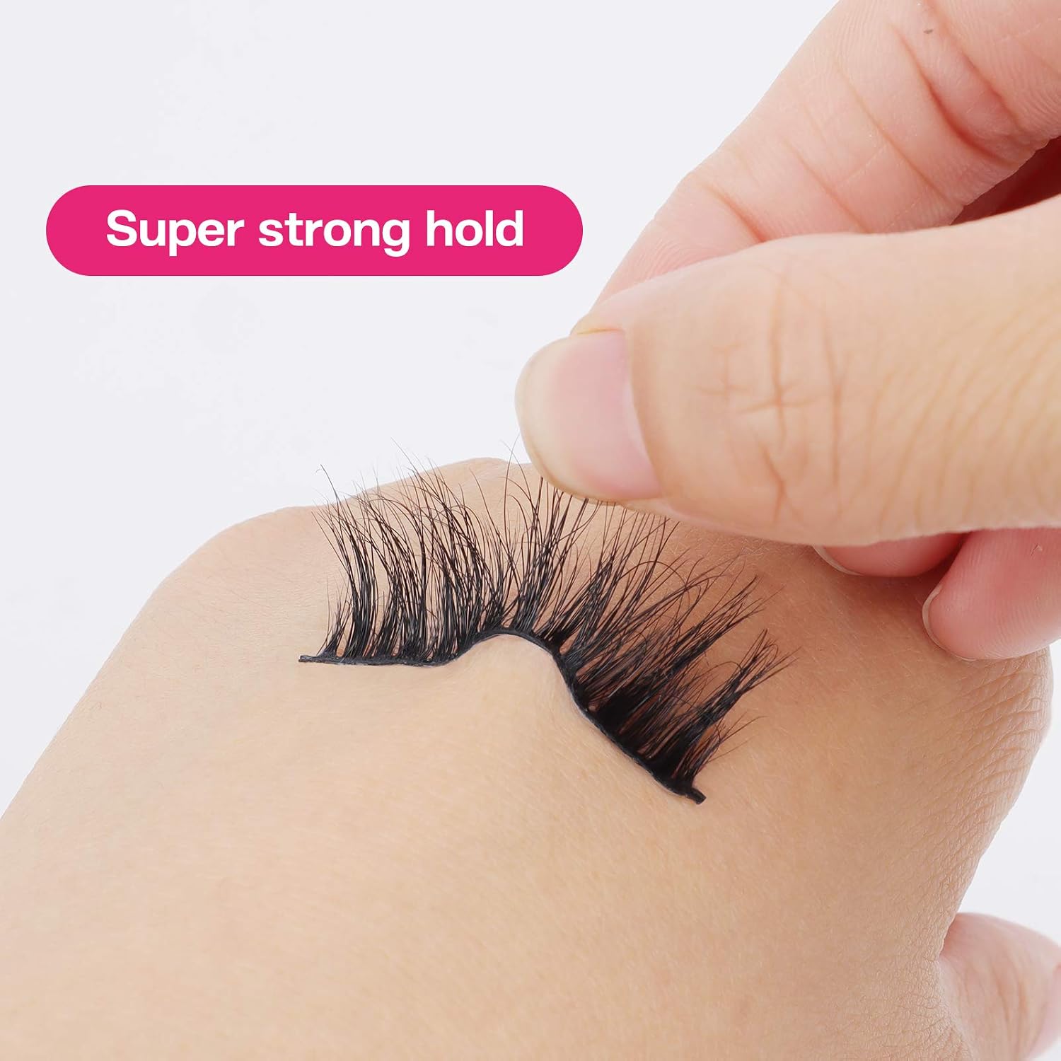 CALAILIS Black Eyelash Glue, Super Strong Hold False Eyelash Glue for Sensitive Eyes Use Waterproof Latex Free Eyelash Adhesive 0.176 oz