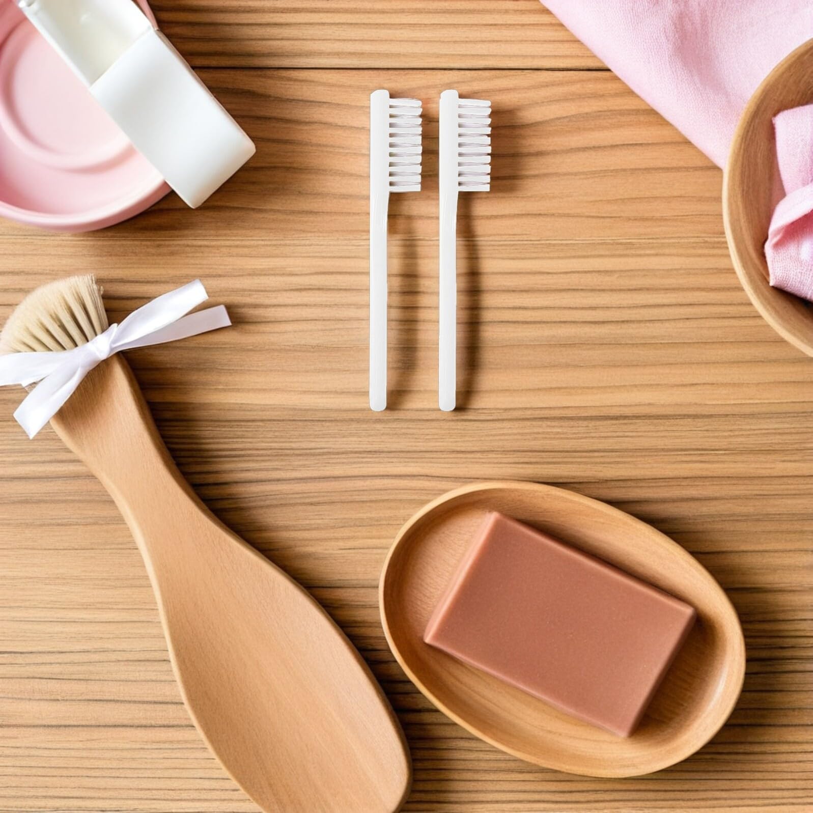 TOYANDONA Spazzolino da Denti da Carcere Manico Corto Piatto Antiscivolo Setole Morbide per Pulizia Profonda Impugnatura a Pollice Ergonomica Confezione da 100 Pezzi per Igiene Orale in