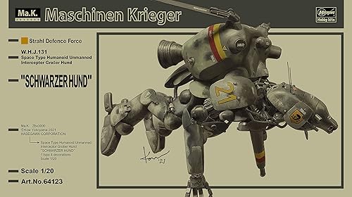 Miniatura 5 de Hasegawa - Kit de modelo de interceptor humanoide no tripulado tipo espacial 120 'Großer Hund Schwarzerhund' (Ma.K.)