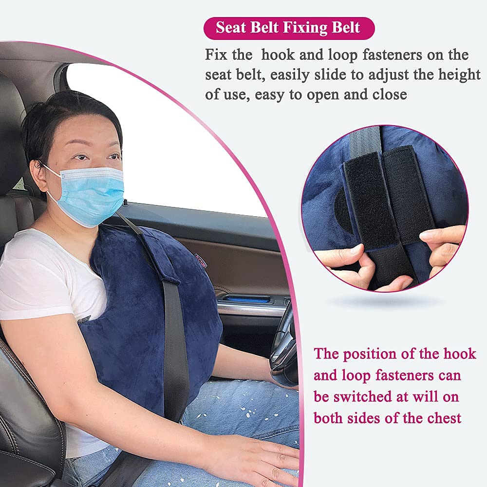 RoamReady Almohada Para Cinturón De Seguridad Postoperatorio - Apoyo Para Cirugía De Pecho, Cardíaca Y Quimioterapia