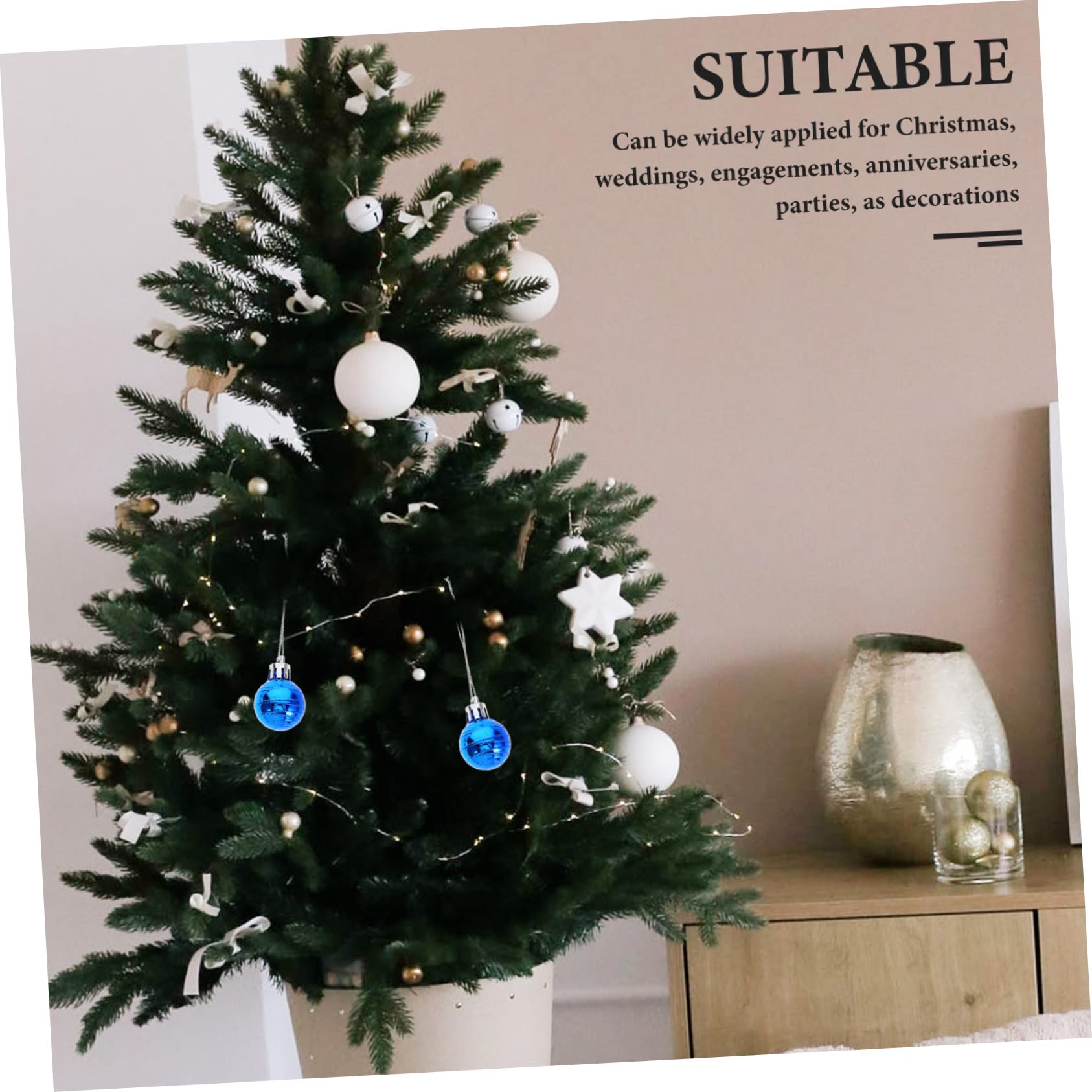 TOPBATHY 12stücke Hängende Weihnachtsbaumkugeln Christbaumkugeln Innendekoration Für Fenster Türen Zäune Geländer Partydekorationen Weihnachtsdekorationen