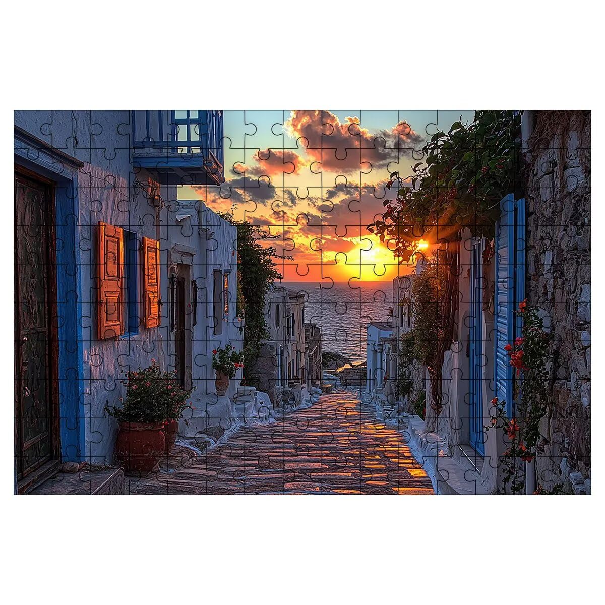 Puzzle 4000 Pezzi Tramonto, Puzzle Adulti Città in Legno, 141x87cm -1183