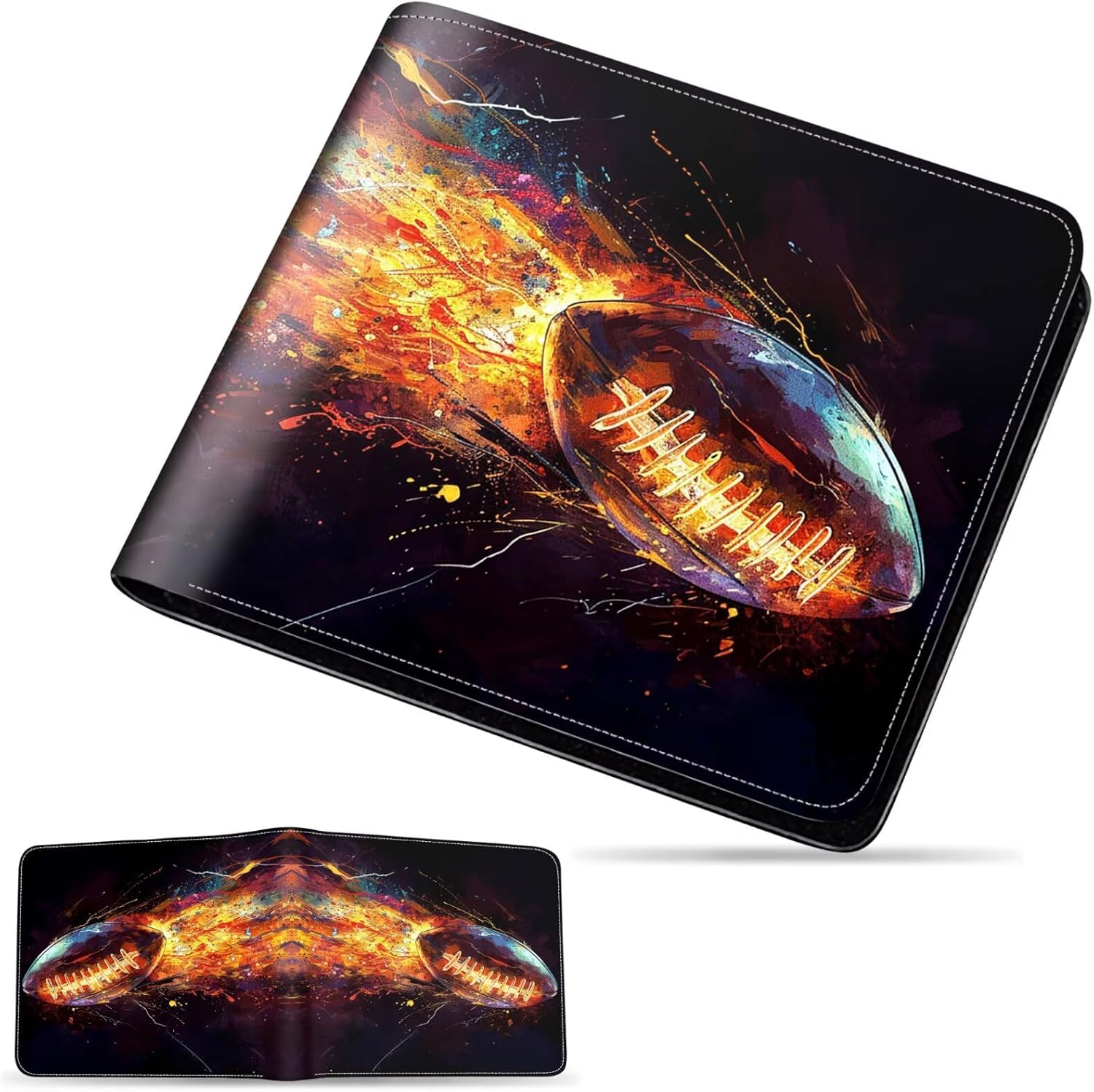 Boys Wallet for Teens, Cool Kids Wallet for Boys Ages 8-10 9-12 11-15, Funny Football Leather Bifold Rfid Blocking, Coin Pocket Id Window for Teen Men Youth Guys Birthday Christmas Gifts - Image 8