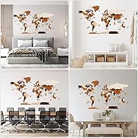 Vista 8 de HYPERI Decoración de pared de mapa del mundo de madera 3D multicapa, decoración de pared de arte de madera, mapa mundi para pared, mapas del mundo