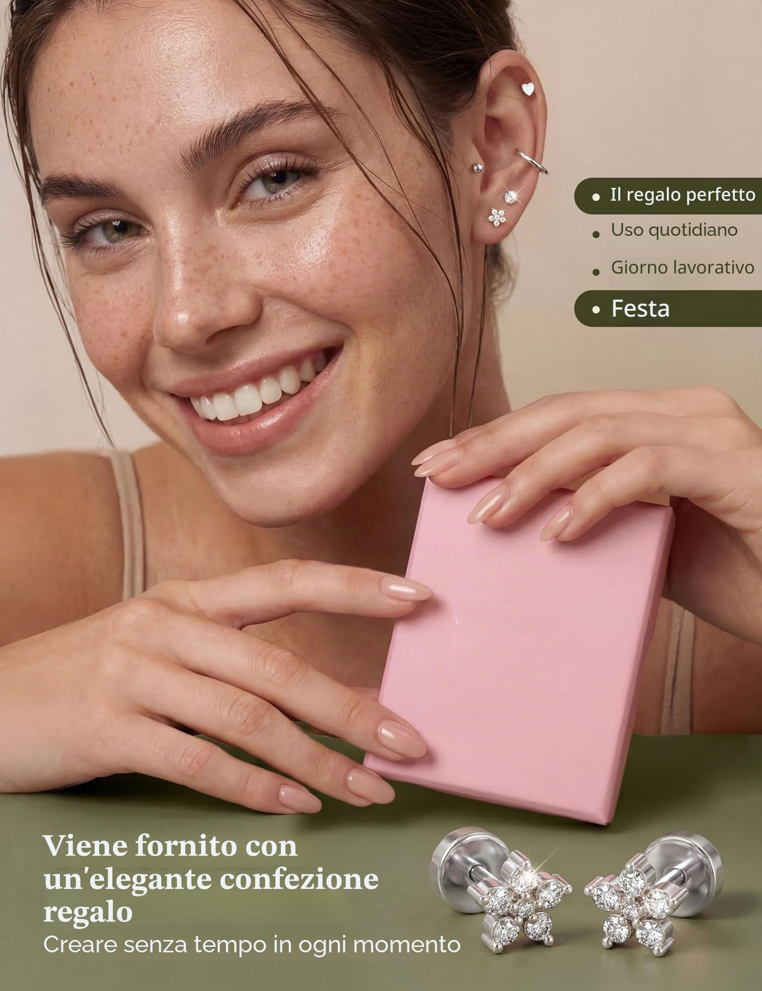 Diamday 12 Paia Orecchini Donna Acciaio Chirurgico Orecchini Set Oro Orecchini Cerchio Piercing Orecchio Ipoallergenica Helix Cartilagine Orecchino Donna Orecchini Cerchio Piccoli Multi Piercings
