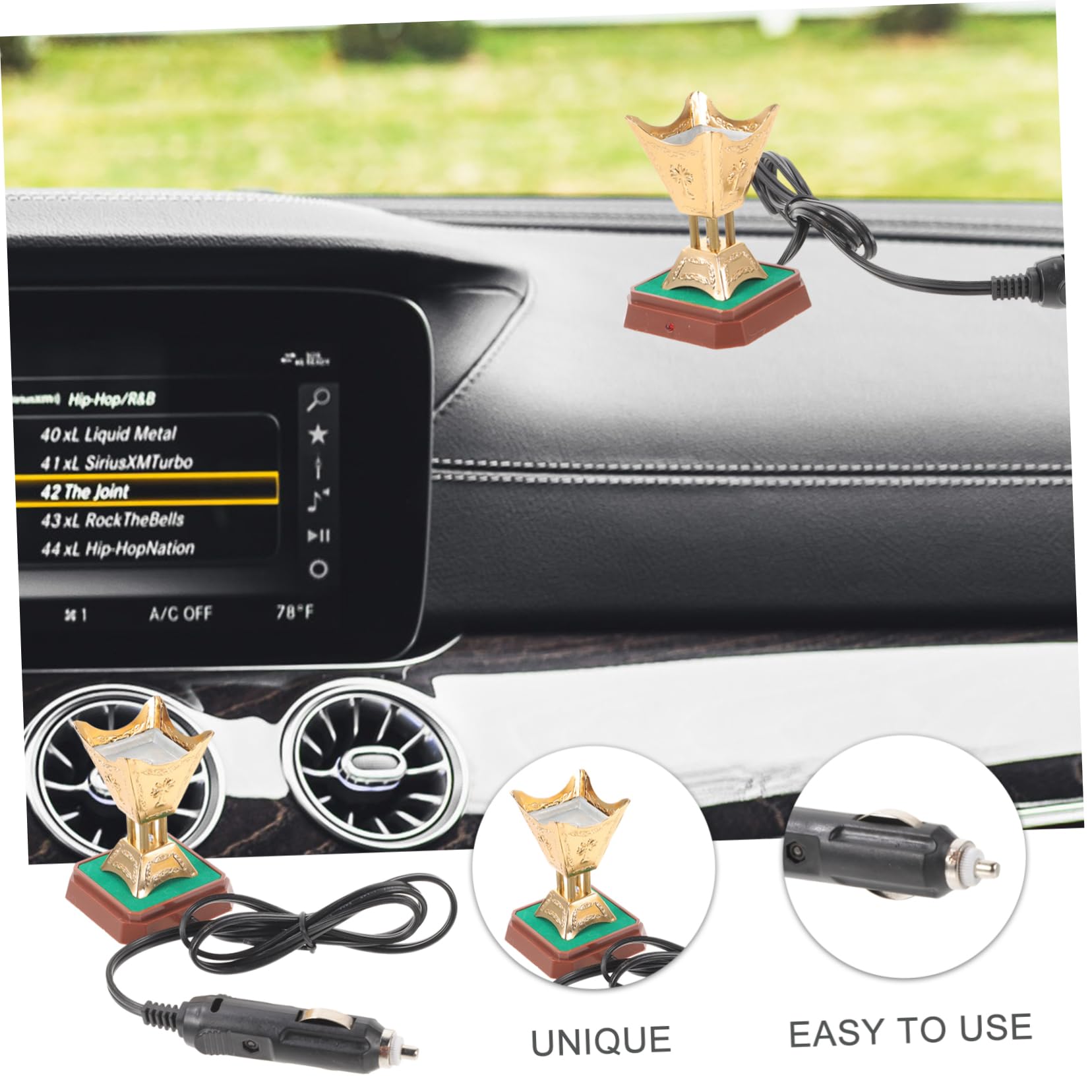 MAGICLULU 5 Pezzi Burner di incenso retrò bruciatore di incenso per auto bruciatore di elettrico sanifica aria profumatore auto porta elettrico incensiere antico