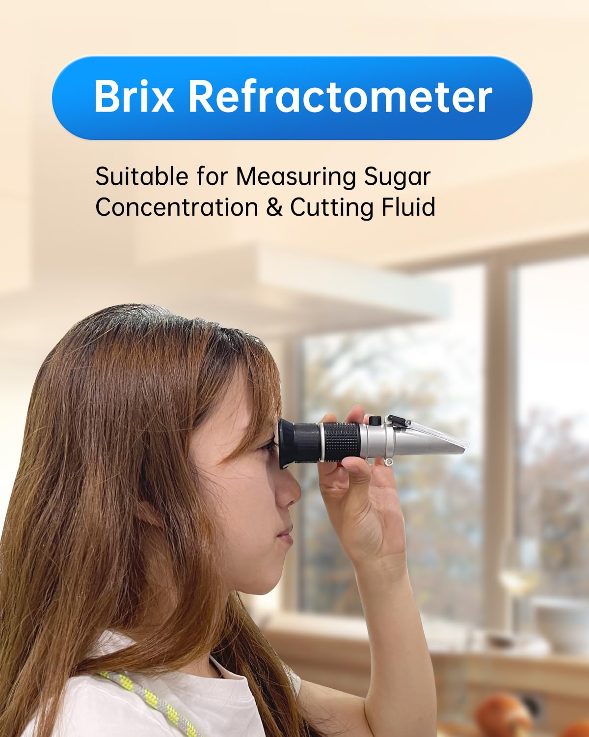 LOHAND Brix Refractometer Scale Range:0-90% for Honey/Maple Syrup/Wine Processing/Coffee/Fruit/Drink and Sugary Food Brix Meter, Precision Measuring Sugar Content, Automatic Temperature Compensation