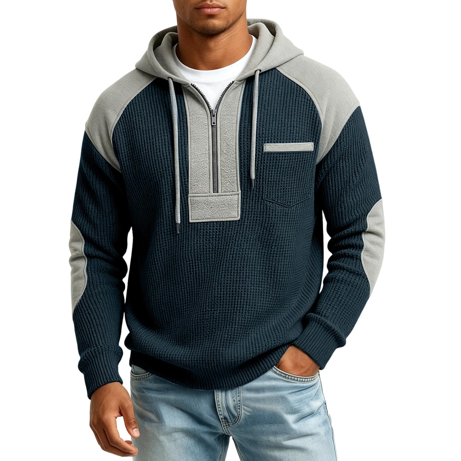 KHIRVWL Felpa Uomo con Cappuccio Pullover Sportiva per attività Quotidiane | Libertà di Movimento, Taglio Regolare, Look Dinamico, Facile da Abbinare, Ideale per Palestra Jogging E Tempo Libero