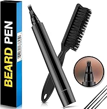 SWIPIO Beard Pencil Filler For Men Barber Styling Pen with Bristle Beard Brush Waterproof, Sweat Proof Natural Shaping Up for Men Beard, Moustache BLACK