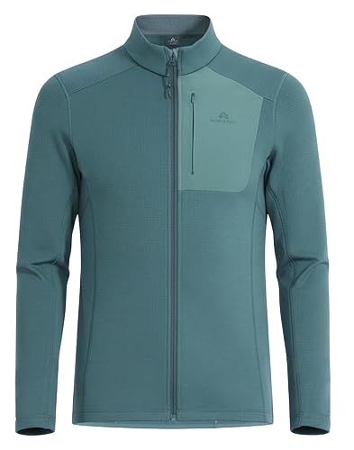 Pioneer Camp Mens Grid Fleece Jacket Full Zip Up Professional