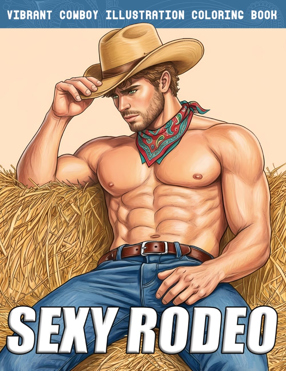 Sexy Rodeo Coloring Book: Hot Cowboy Coloring Pages featuring Handsome Country Guys and Western Hunks Illustrations For Boys, Girls To Relax & Unwind