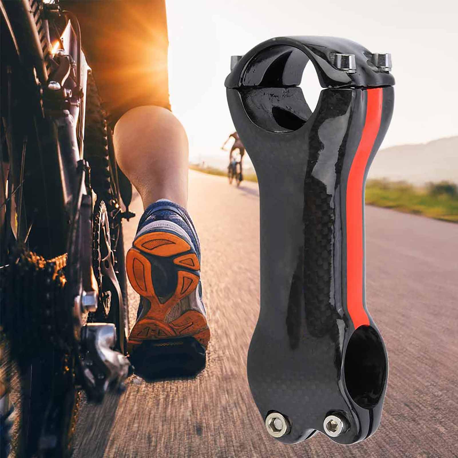 Wspornik roweru z włókna węglowego Lekki wspornik kierownicy roweru o wysokiej wytrzymałości do górskiego roweru szosowego Kierownica 31,8 mm Niebieski Zielony Czerwony 80 mm 90 (Czerwony 100*31,8 mm)