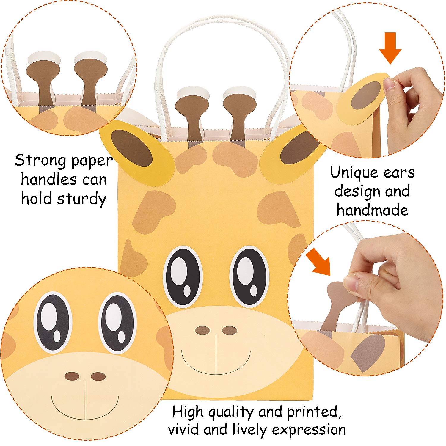 Outus Jungle Safari Party Favor Bags Zoo Animals Birthday Treat Goody