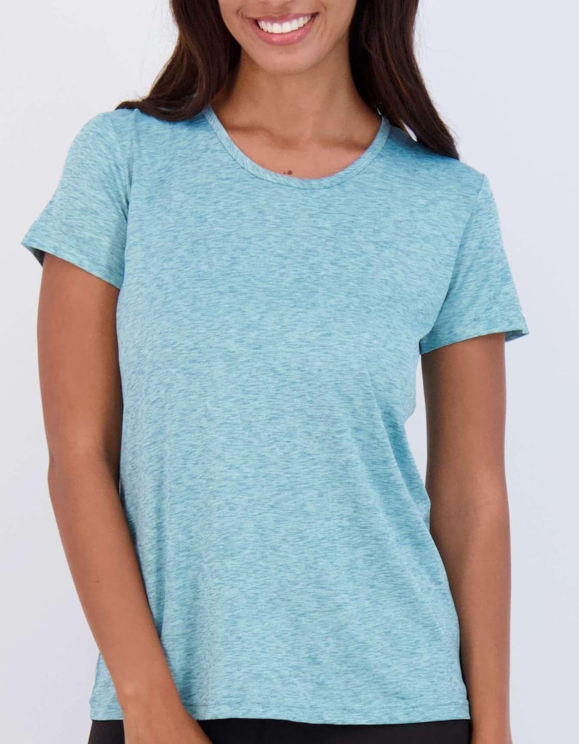 Real Essentials 5 Pack: Women's Short Sleeve T-Shirts Workout Tops Fitness Pilates Gym Activewear Athletic (Plus Available) - Image 3