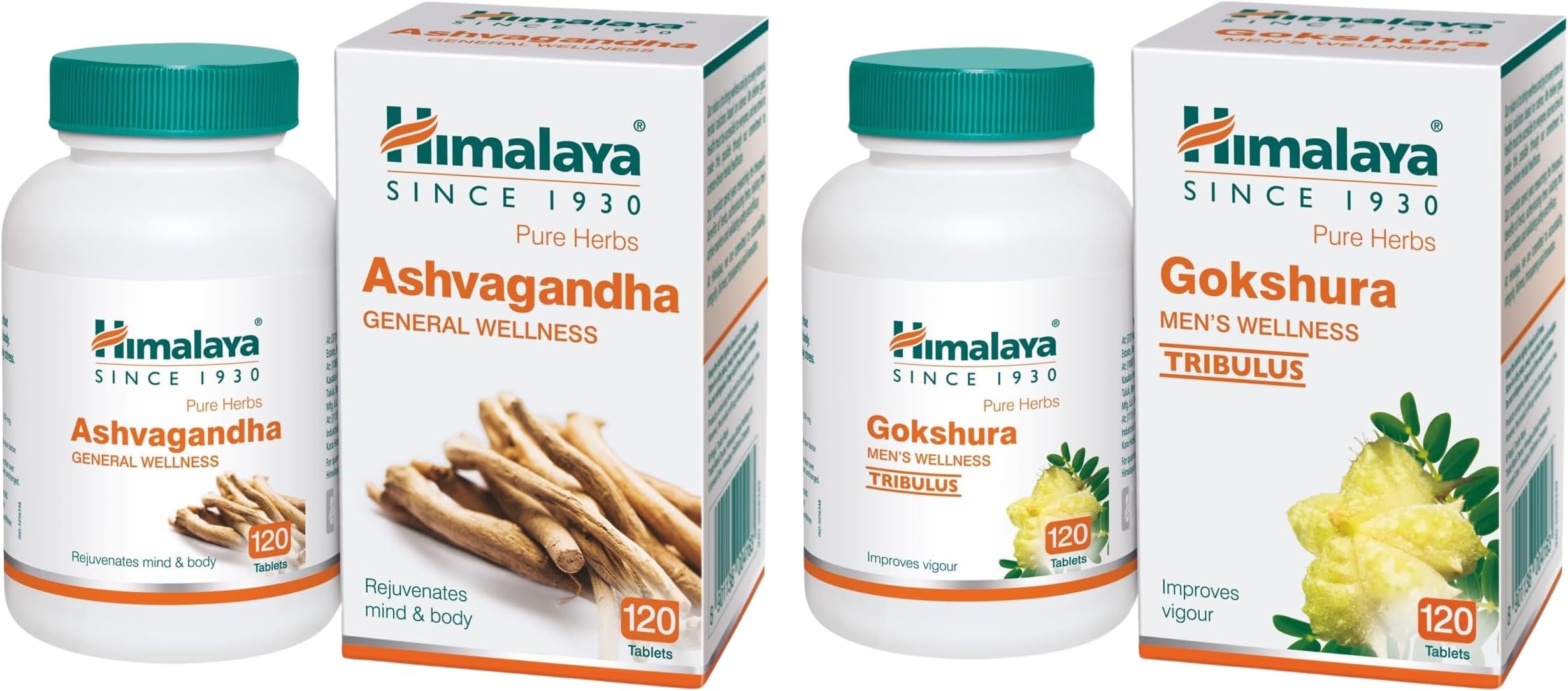 Ashvagandha - 120 Tablets | Stress Relief | Rejuvenates Mind & Body | Improves Strength & Energy | General Wellness & Gokshura Men's Wellness Tablets, 120 Tablets|Tribulus| Improves vigour