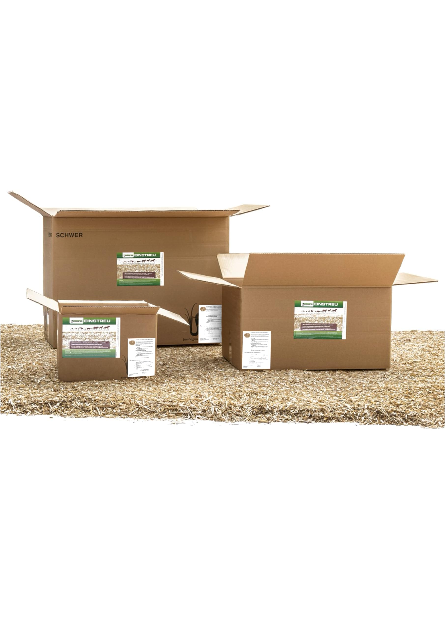 JUMBOGRAS Miscanthus Kleintier Einstreu 6x 20 L – Elefantengras, Chinagras Häckselgut – besonders saugfähig & geruchsbindend – günstige Alternative zu Stroh, Sägespänen & Holzspänen