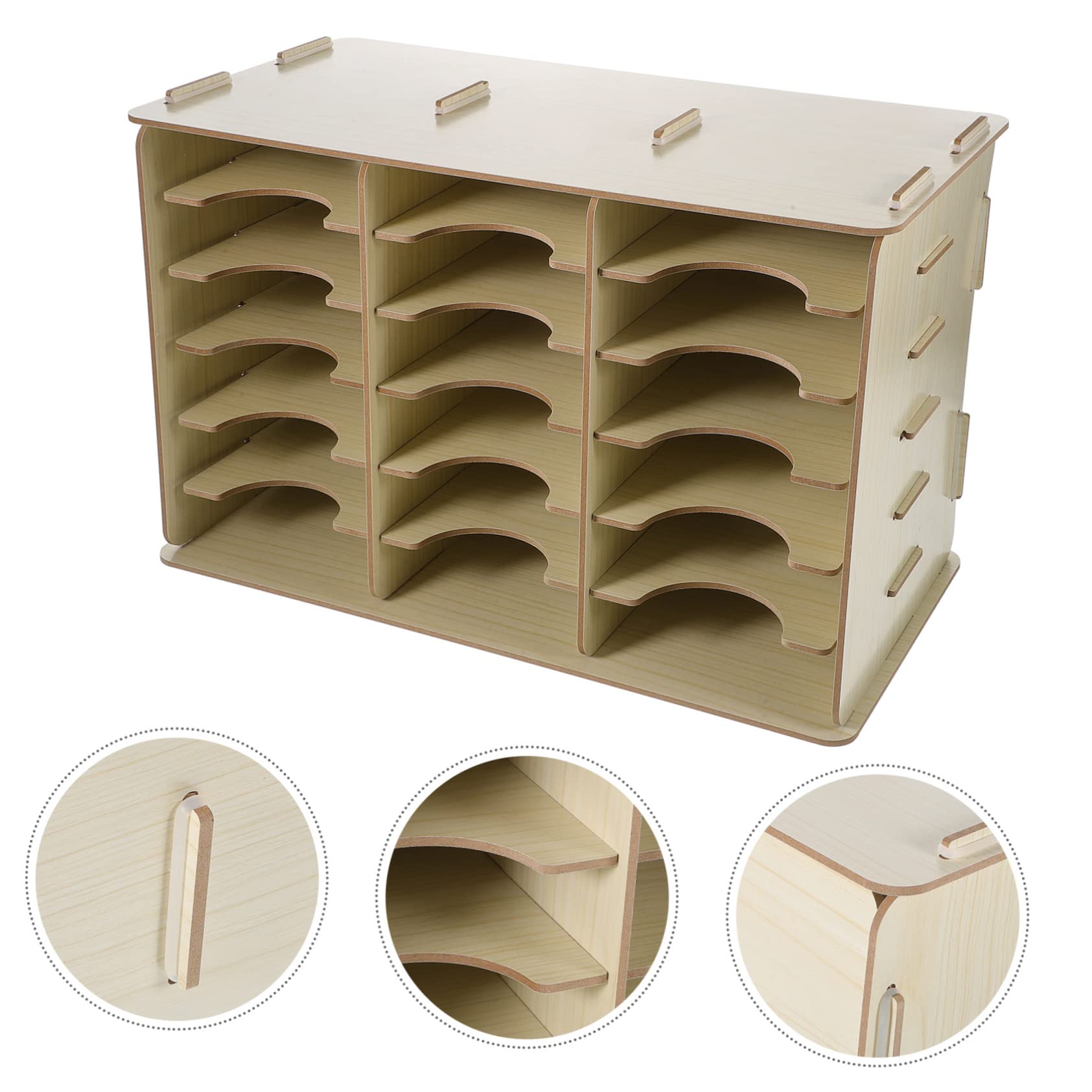 Cabilock Caja de Almacenamiento para Teléfono Móvil Soporte para Teléfono Celular Organizador de Madera para Mesa de Oficina Y Aula Caja de Almacenamiento para Teléfono