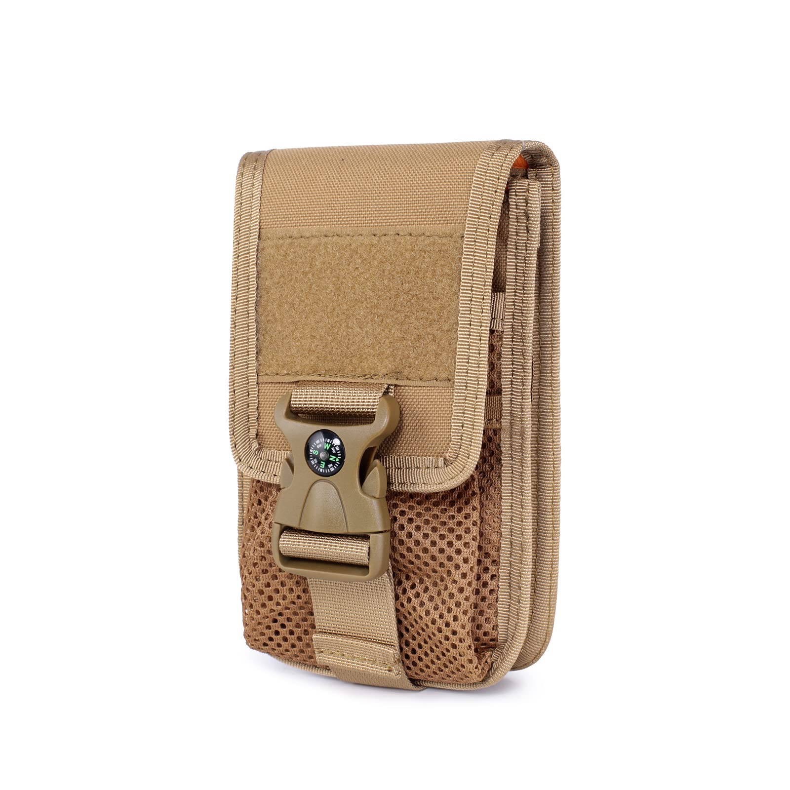 LTDTACTBAG Tactical Molle Folded Two-Compartment Phone Case with Compass, Slim Card Pocket,Coin Purse, Universal Belt Waist Bag
