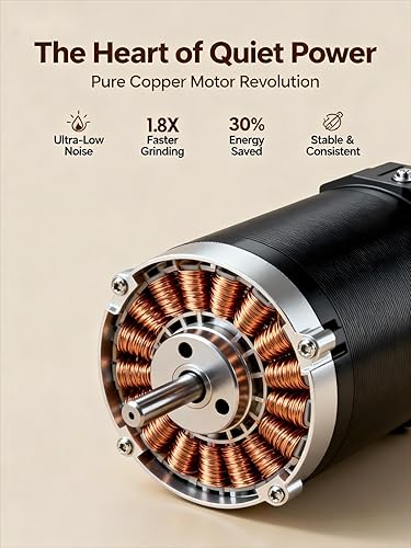 Miniatura 4 de Lamido Molinillo de café eléctrico portátil 2026 con rebabas de cerámica, tolva visual de frijoles, 38 ajustes de molienda ajustables, molienda 1.8