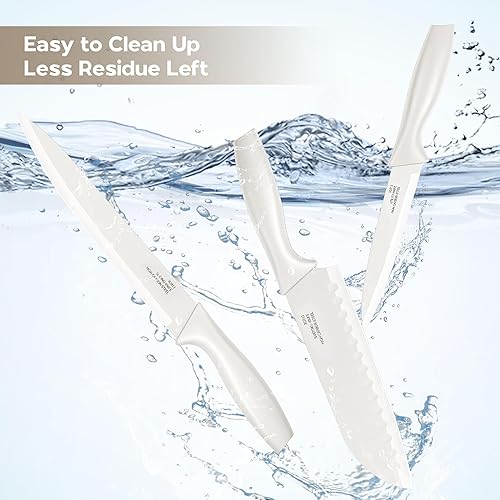 Miniatura 6 de E-far Juego de cuchillos de cocina de 12 piezas, juego de cuchillos de chef de acero inoxidable con 6 protectores de cuchillas, cuchillo de cocina