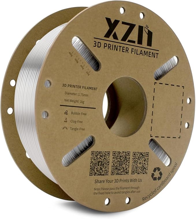 PETG Filament 1.75mm Clear 3D Printer Filament 1Kg(2.2lbs) 3D Printing Filament, Strong Toughness & High Precision +/-0.02mm, No Tangle No...