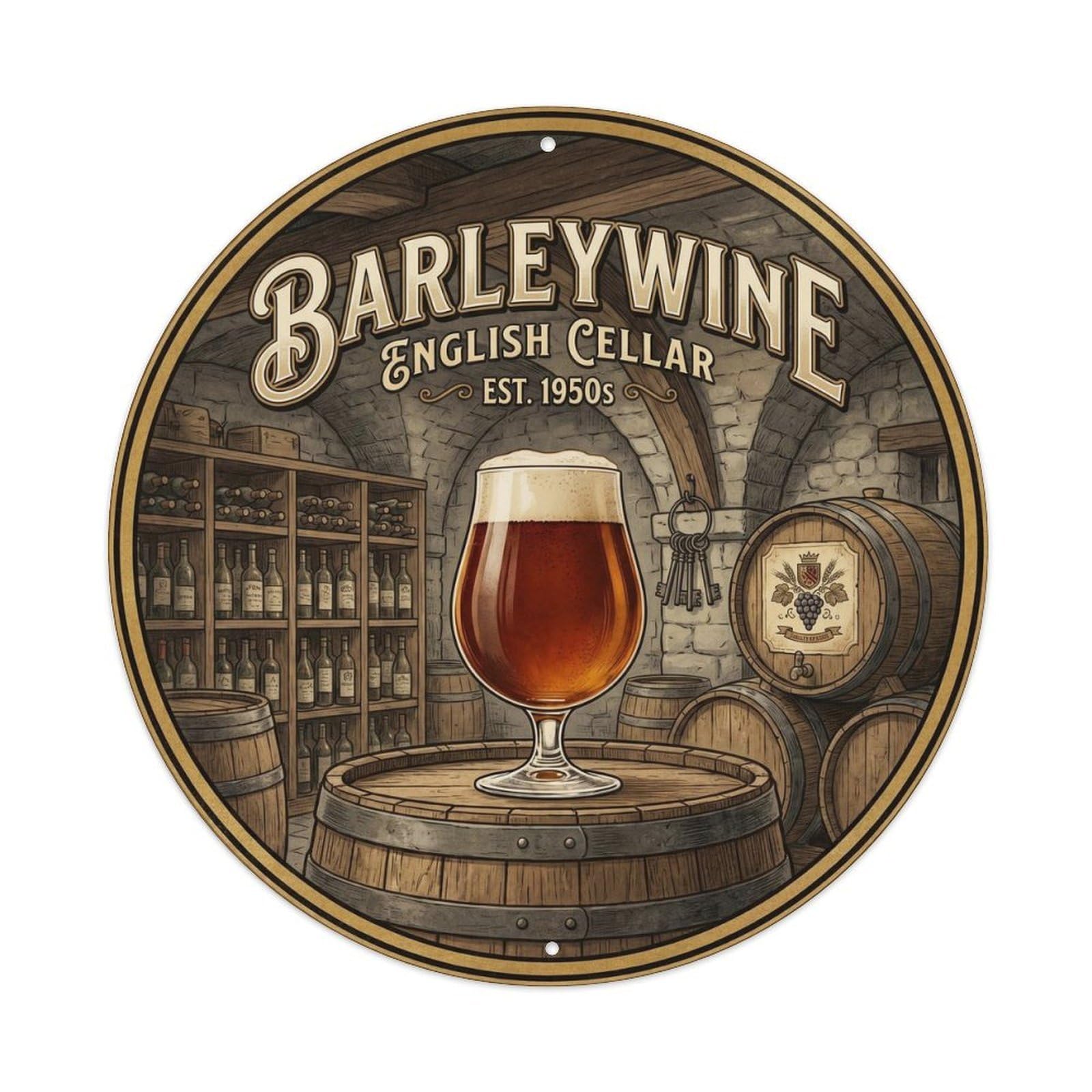 Barleywine Ale Vintage Strong Brewery Festival Brew Metal Tin Sign