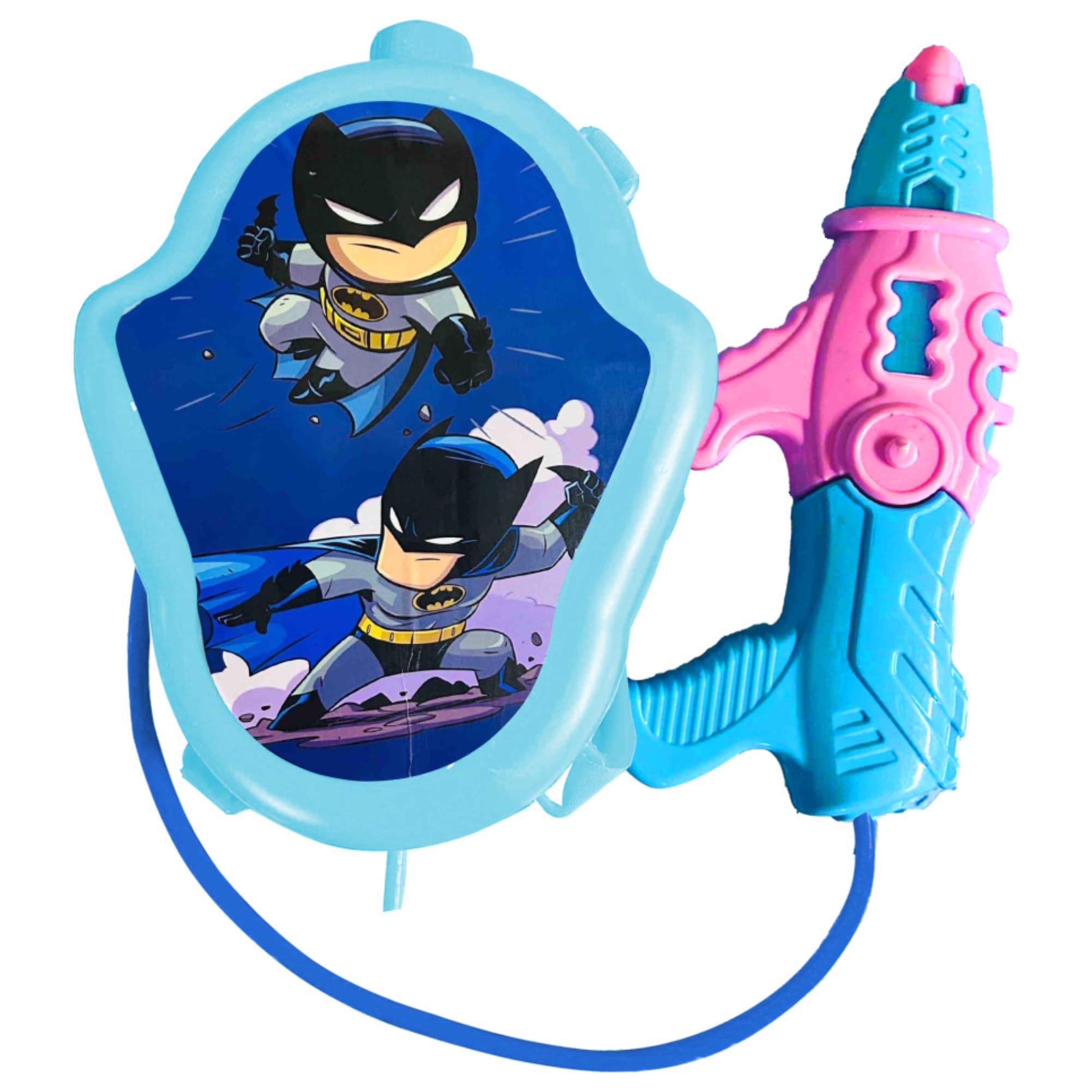 Cock Brand Holi Natural Organic Super Mega Water Gun Batman Pichkari, with High Pressure, Back Holding Tank, Mechanism for Long Throw, High Pressure Pichari, Holi-Themed Water Gun.