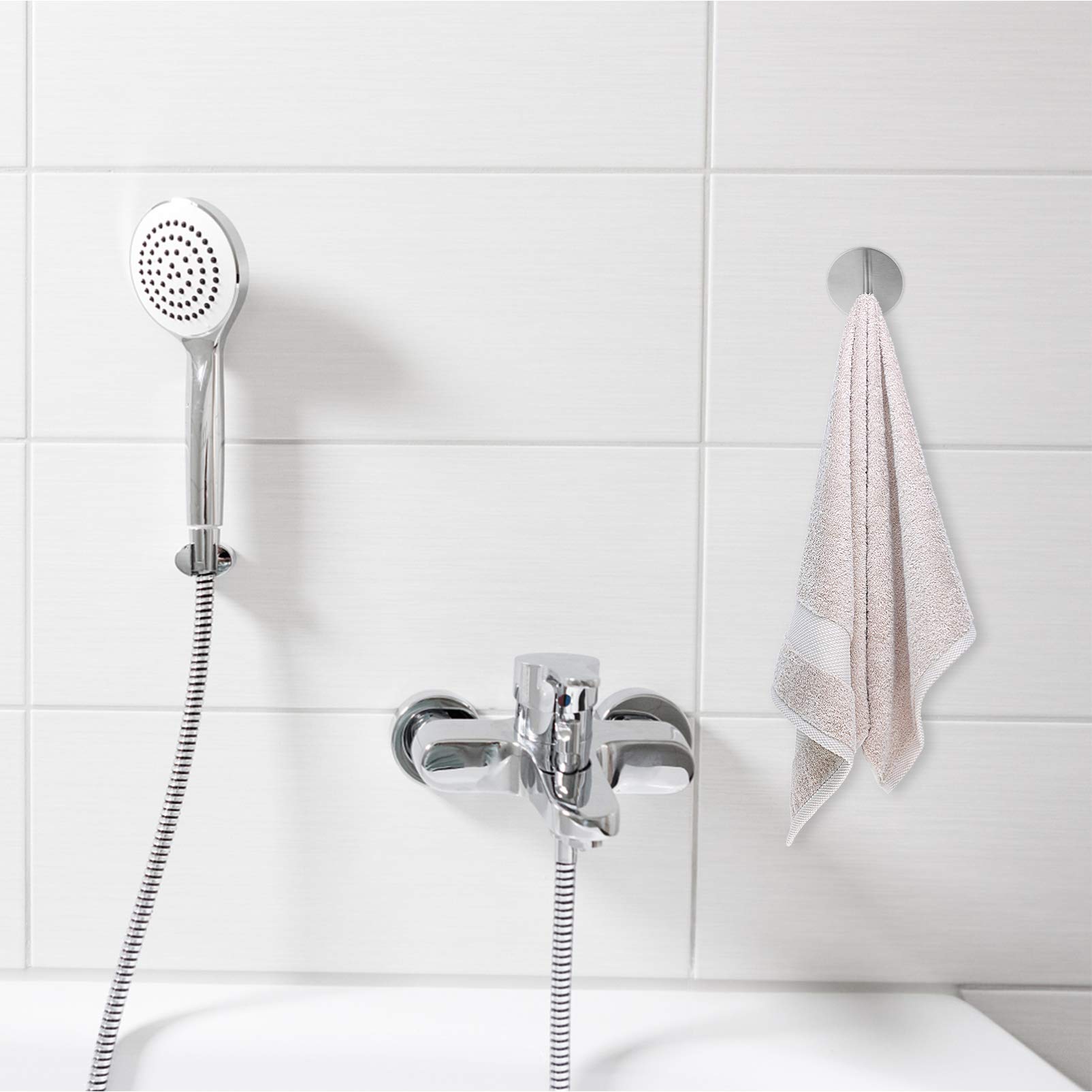 VASDEV 2 Juegos de Ganchos de Pared autoadhesivos de Acero Inoxidable para Entrada, Ganchos para Ropa, Perchas para el hogar, Cocina, baño, Dormitorio, Chaquetas, Sombreros, Batas, Toalla