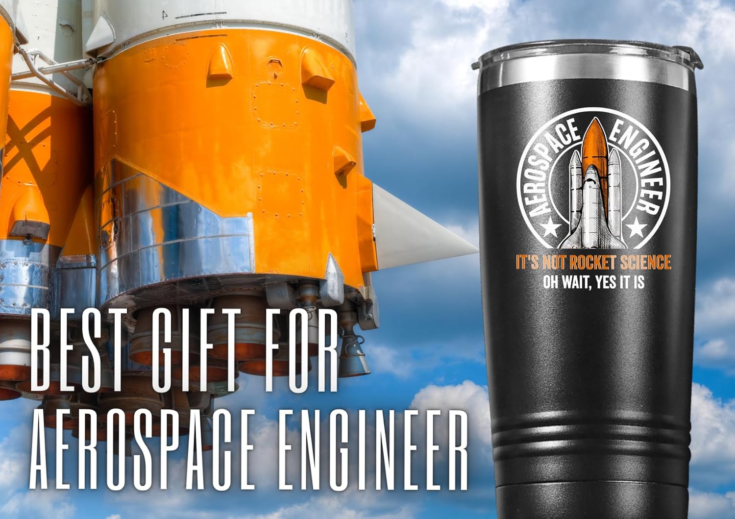 Onebttl Aerospace Gifts for Men, 20oz Space Gifts Stainless Steel Tumbler Cup with Lid, Double Wall Vacuum Insulated Travel Coffee Mug