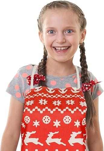 Miniatura 4 de BAHABY 2 PCS Kids Apron Aprons for Kids Adjustable Strap Cooking Baking Crafts Gardening Artist Apron Cute Dinosaur Apron